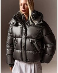 Bershka - Oversize Hooded Puffer Jacket - Lyst