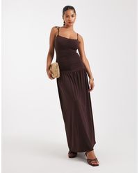 WeWoreWhat - Gerimpelde Maxi-Jurk Met Ronde Hals - Lyst