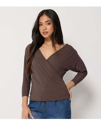 PixieGirl - Petite Wrap Top - Lyst