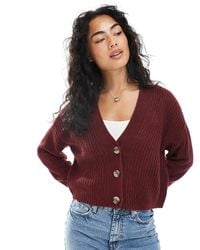 ONLY - Ribbed Knitted Cardigan - Lyst