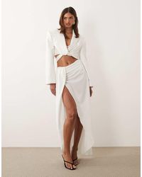 ASOS - Asos X The Sourced Collection Draped Maxi Skirt - Lyst