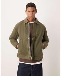 Abercrombie & Fitch - Padded Worker Jacket With Cord Collar - Lyst