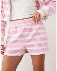 Kaiia - Cotton Rich Embroidered Logo Towelling Shorts Co-ord - Lyst