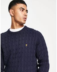 Farah - Ludwig Cable Knit Jumper - Lyst