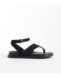 London Rebel - Anya Thong Sandals With Ankle Strap And Buckle Detail - Lyst