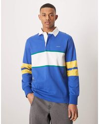 GANT - Polo De Estilo Rugby Con Logo En El Pecho Y Detalle De Rayas De Tejido Grueso De - Lyst