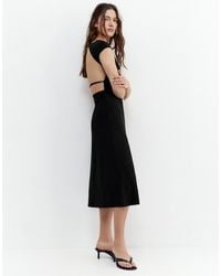 Pull&Bear - Short Sleeve Midi Dress - Lyst