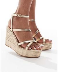 New Look - Espadrilles compensées à lanières - Lyst