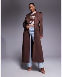 Bardot - Kira Faux Suede Trench Coat - Lyst