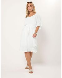 Yours Clothing - Crinkle Beach Dress - Lyst