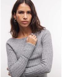 Monki - Gerippter strickpullover - Lyst