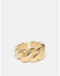 ASOS - Asos Design Curve Waterproof Stainless Steel Ring With Twisted Bubble Design - Lyst