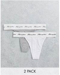 Missguided 2 Pack Jersey Thong With Logo Band - Multicolour