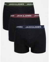 Jack & Jones - 3 Pack Trunk With Coloured Waistband - Lyst