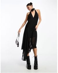 Something New - X Lame. Cobain Corsage Sheer Halterneck Maxi Dress - Lyst