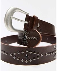 Bershka - Studded Cowboy Belt - Lyst