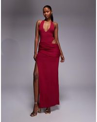 Oh Polly - Plunge Neck Maxi Dress - Lyst