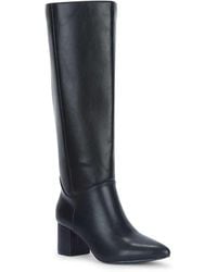 SEQWL - Knee High Riding Boots Pointed Toe With Mid Block Heel - Lyst