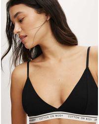 Cotton On - Branded Cotton Cross Over Bralette - Lyst