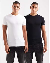 ASOS - – 2er-pack körperbetonte basic-t-shirts - Lyst