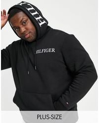 tommy jeans essential chest box logo hoodie in black