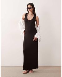 ASOS - Lightweight Boucle Scoop Maxi Dress - Lyst