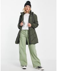 Jdy - Abrigo Acolchado Con Capucha Y Diseño De Chevrón De -Verde - Lyst