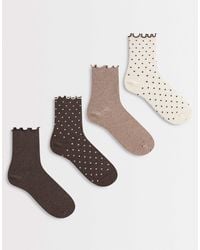 Lindex - 4 Pack Lettuce Edge Polka Dot High Ankle Socks - Lyst
