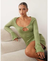 Motel - Kodia Scoop Neck Shell Knit Mini Dress - Lyst