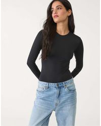 Stradivarius - Body Van Polyamide Met Lange Mouwen - Lyst