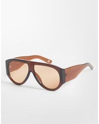 ASOS - Aviator Sunglasses With Wide Temple - Lyst