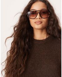 ASOS - – schmale, eckige pilotensonnenbrille - Lyst
