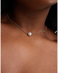 ASOS - Asos design curve - collana corta color con perla sintetica - Lyst