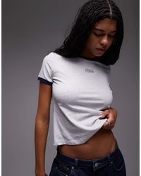 laagam - Hera Logo T-shirt With Contrast Ribbed Neck And Sleeves - Lyst