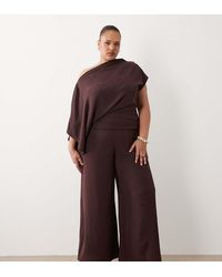 ASOS - Asos Design Curve Draped Fallen Shoulder Jumpsuit - Lyst