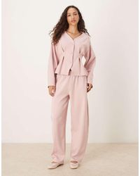 ASOS - Joggers Rosas De Pernera Barrel Con Detalle De Costuras De Tejido Entrelazado De - Lyst