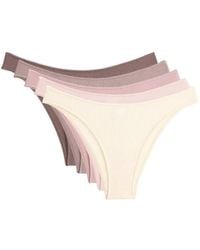 Oysho - 5 Cotton Rib U-cut Brazilian Briefs - Lyst