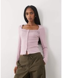 Miss Selfridge - Button Through Long Sleeve Top - Lyst
