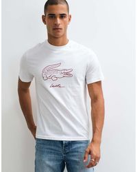 Lacoste - Crocodile Graphic Cotton Loungewear T-shirt - Lyst