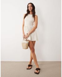 esmé studios - Esmee - robe courte dos nu en broderie anglaise - crème - Lyst