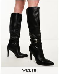 SIMMI - Simmi London Wide Fit Acer Buckle Detail Pointed Knee Boots - Lyst