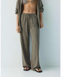 Pull&Bear - – hose aus leinenmix - Lyst
