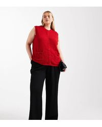 Vero Moda - Broek Van Jersey Met Textuur En Elastische Taille - Lyst