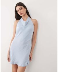New Look - Halterneck Satin Mini Dress - Lyst