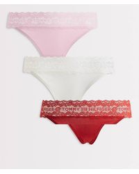 Tommy Hilfiger - Logo Lace 3 Pack Tanga Thongs - Lyst