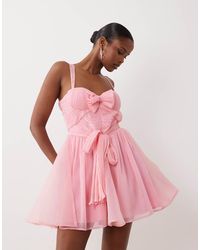 ASOS - Chiffon Bow Detail Mini Dress - Lyst