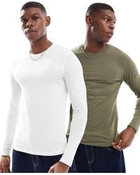 ASOS - Essentials Muscle Crew Neck Long Sleeve T-shirt - Lyst