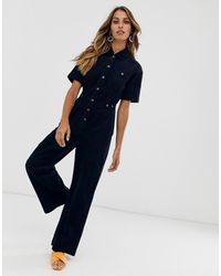 blue cord jumpsuit