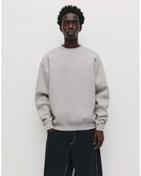 Pull&Bear - Basic Sweatshirt Met Ronde Hals - Lyst