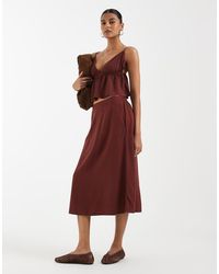 Vero Moda - Linen Touch Midi Skirt Co-Ord - Lyst